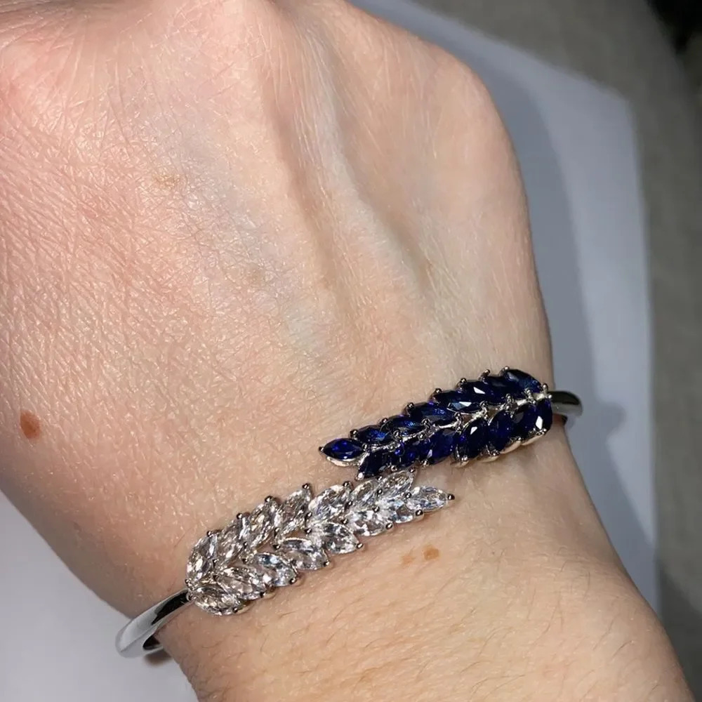 Lab created sapphire bracelet - Picture 2 of 6